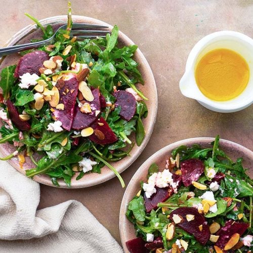 EASY Beet Goat Cheese Salad (w/ Homemade Orange Vinaigrette)