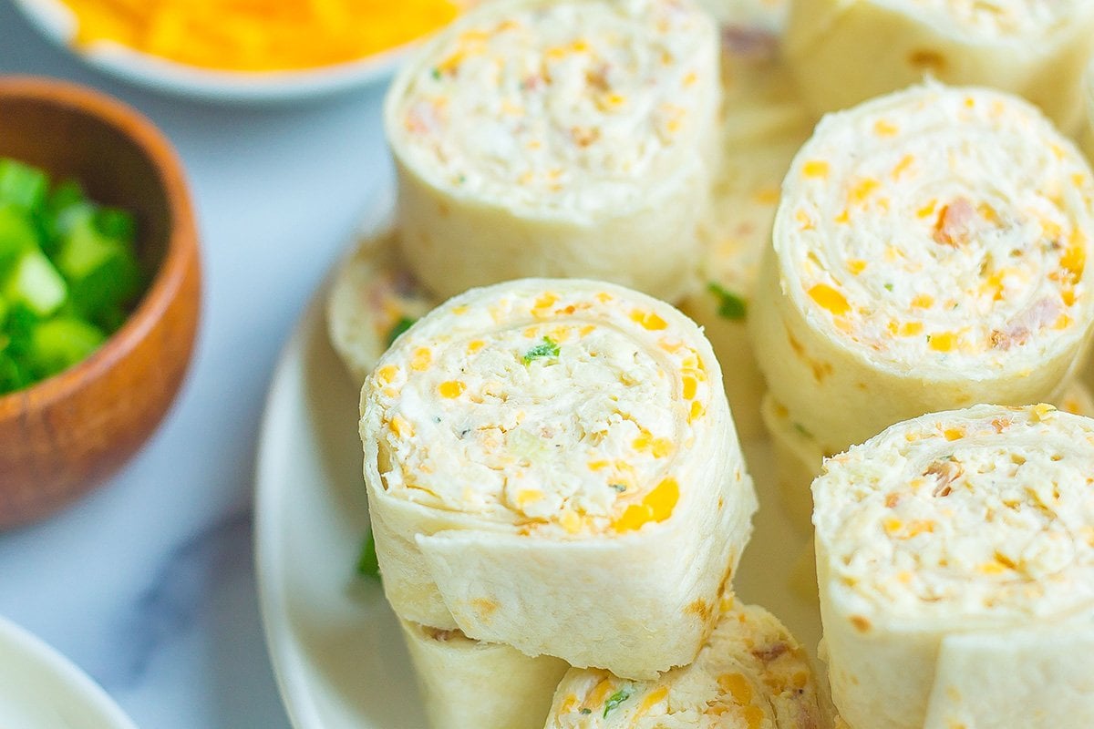 close up of tortilla roll up 