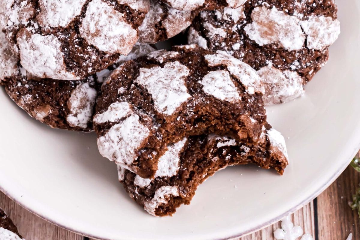 chocolate cookies with bites taken out 