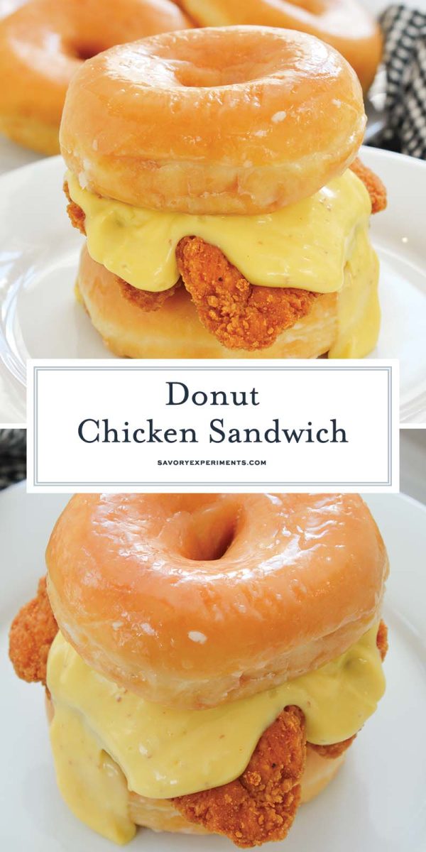 collage of donut chicken sandwich for pinterest