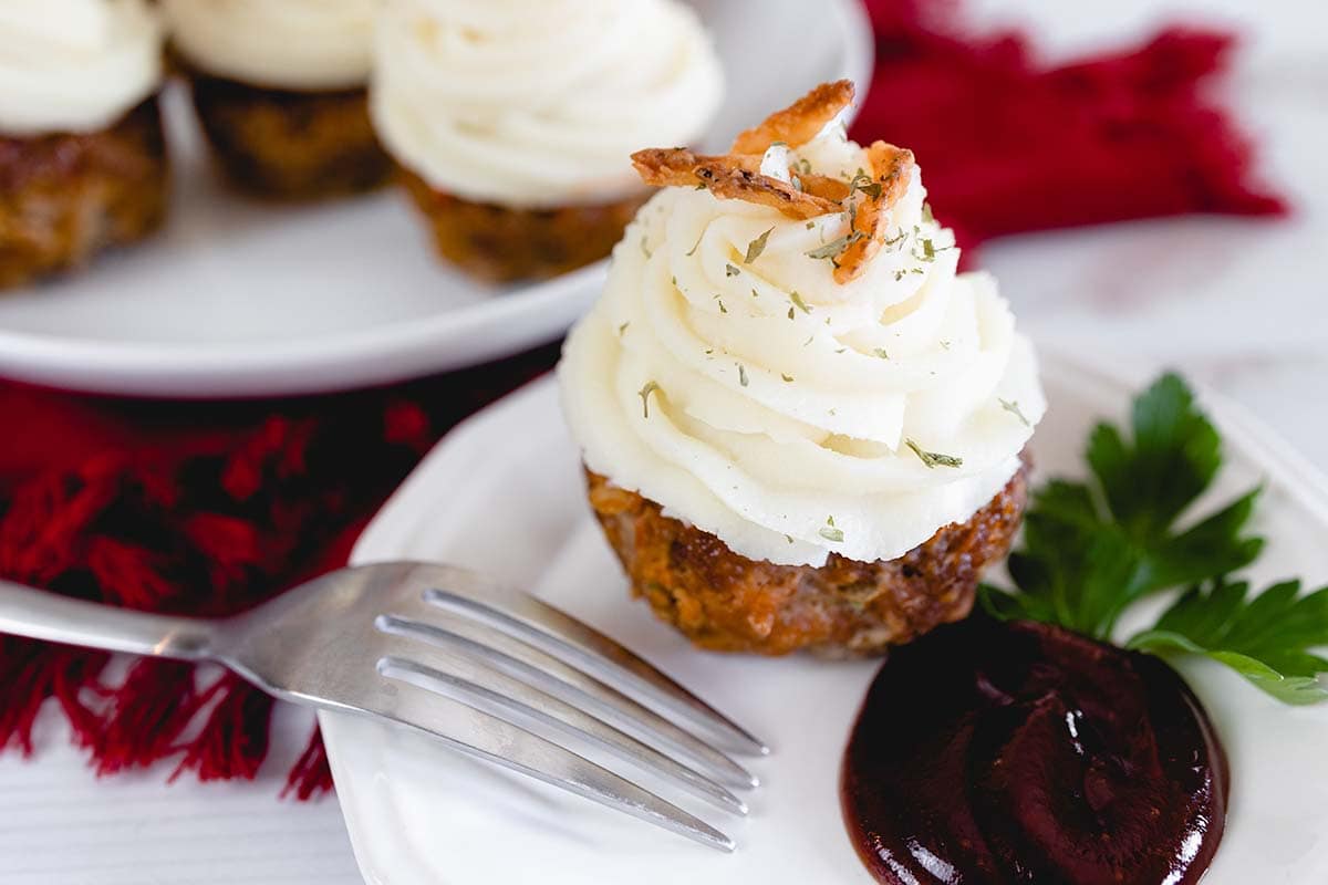 meatloaf muffin on a plate  