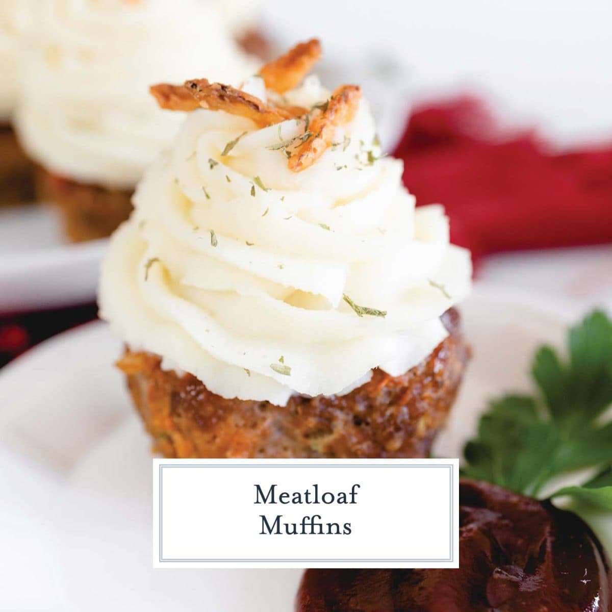 close up of a meatloaf muffin