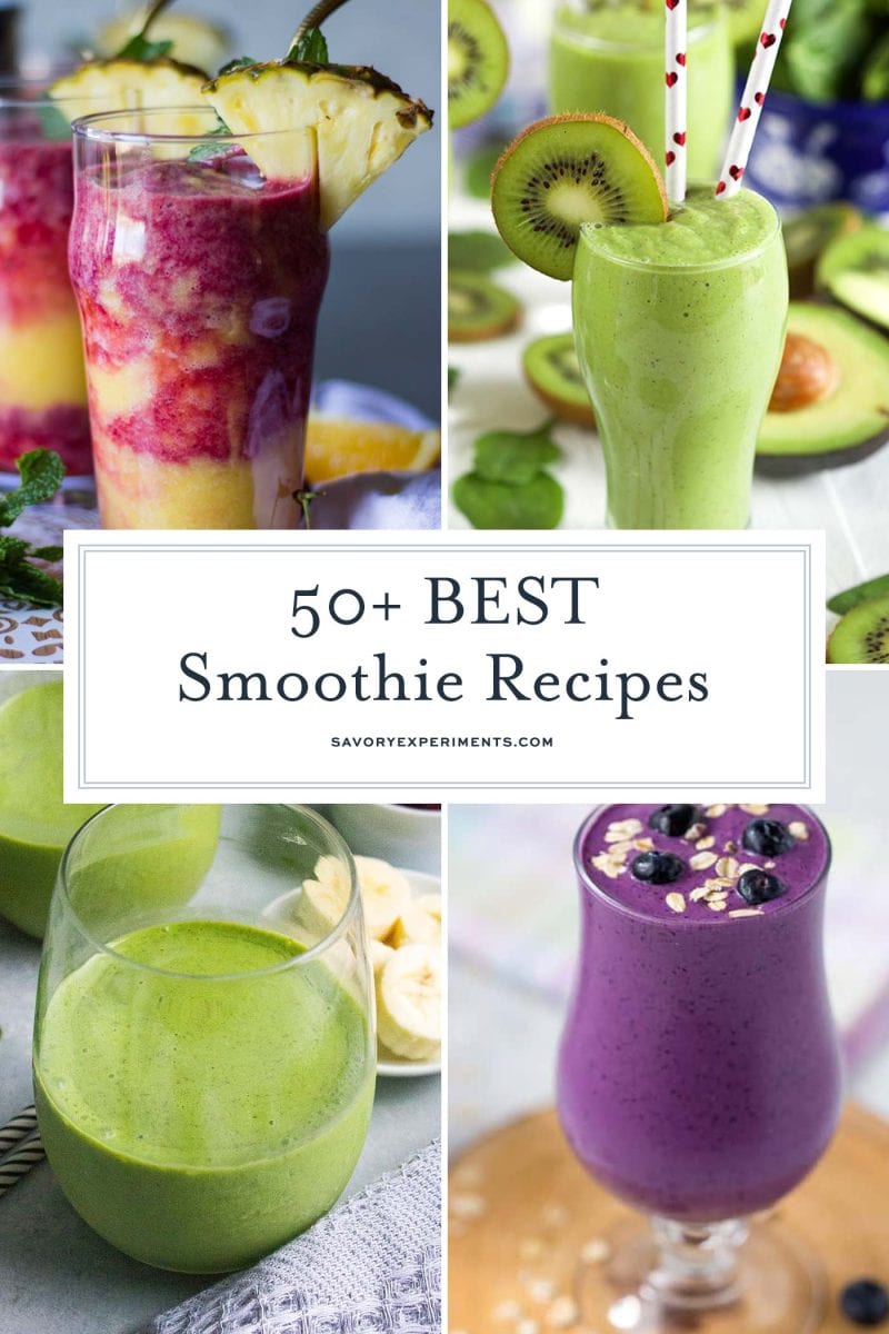 collage of smoothie recipes 
