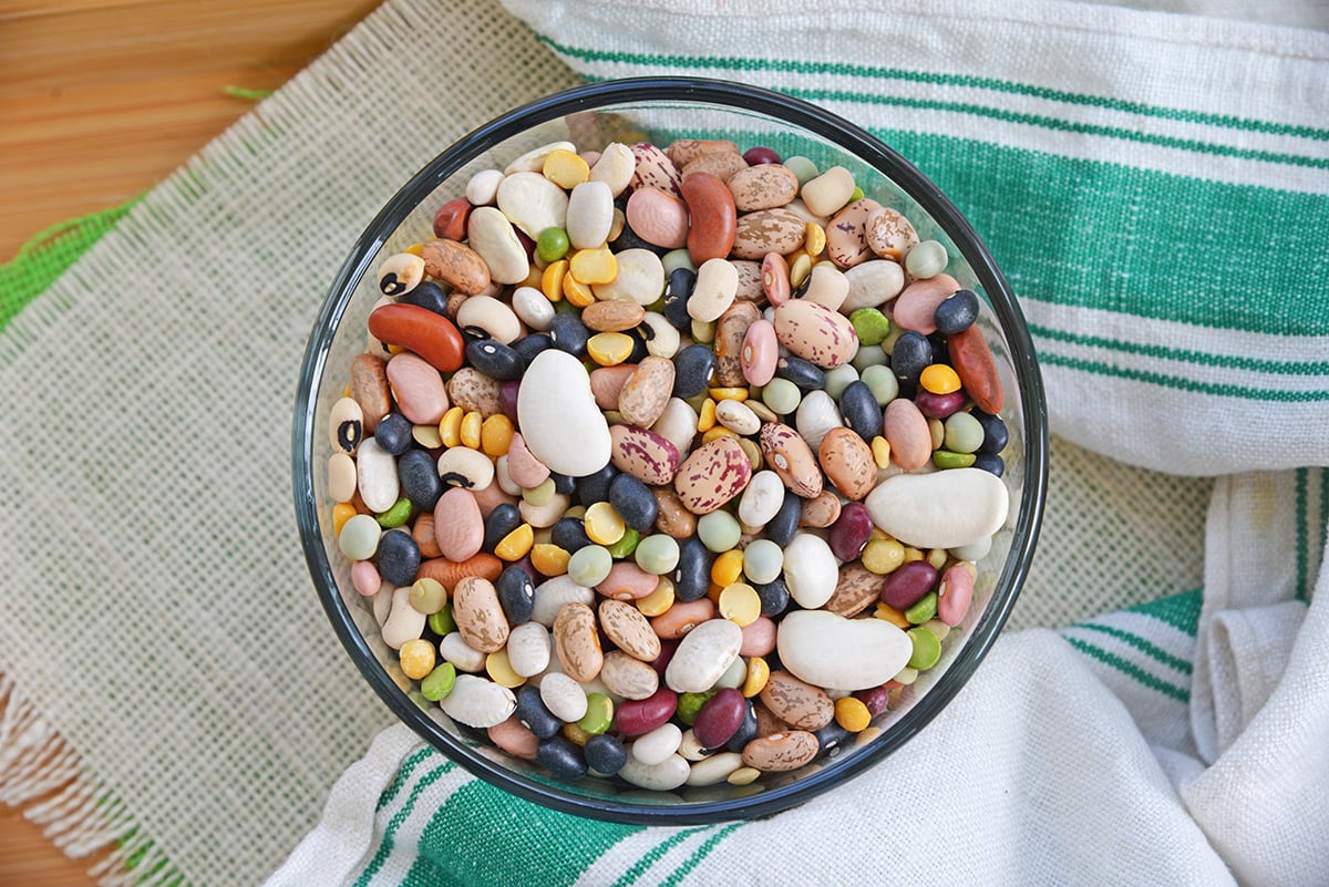 bowl of dry bean varieties 