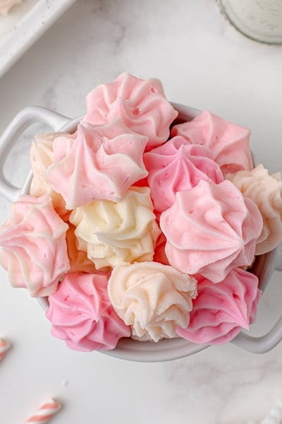 overhead of no-bake cream cheese candy in a bowl