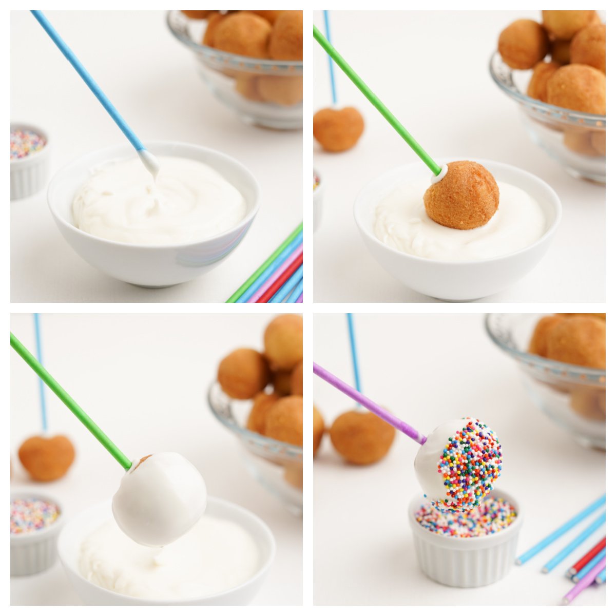 step-by-step of how to make easy cake pops 