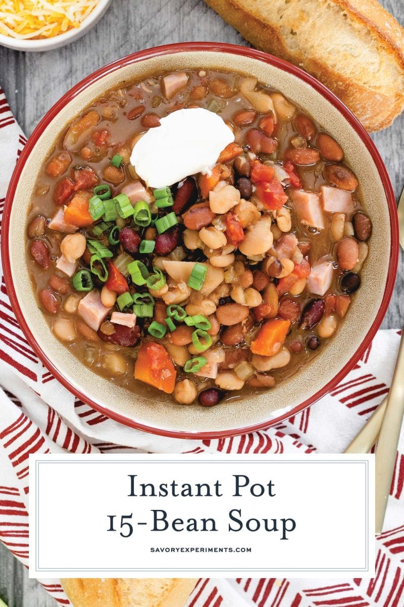 close up of 15 bean soup in a bowl 