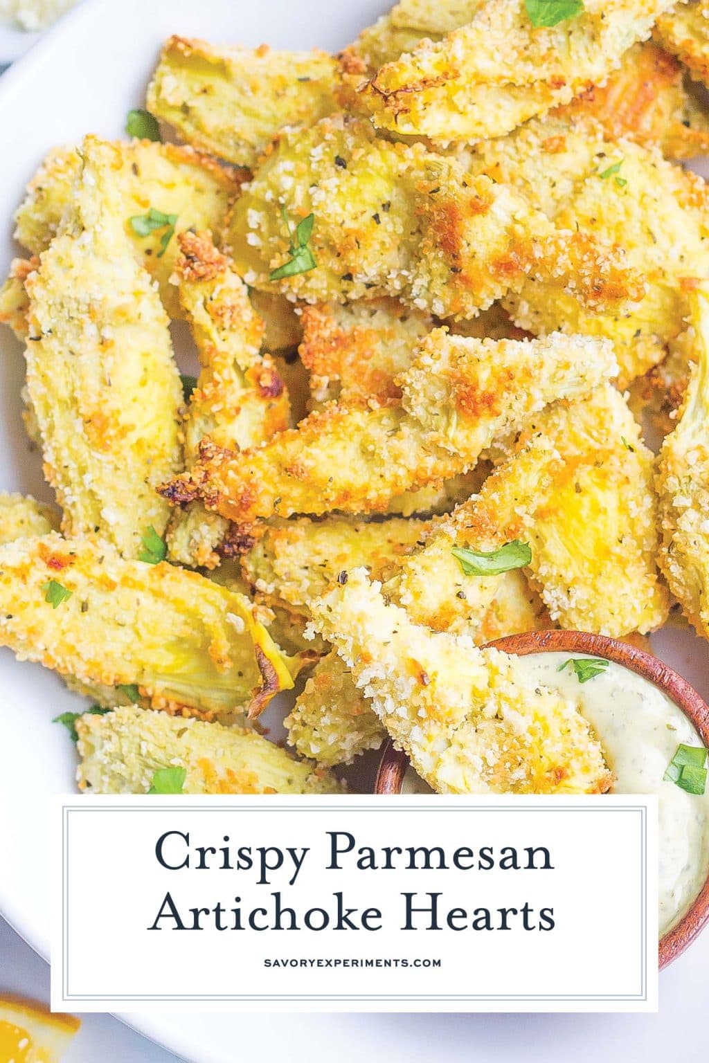 Baked Crispy Parmesan Artichoke Hearts w/ Garlic Aioli Dipping Sauce