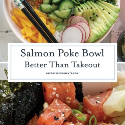 easy salmon poke bowl recipe at home with sushi-grade salmon