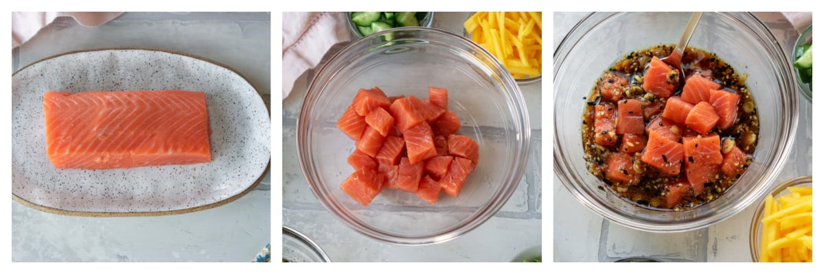 EASY Salmon Poke Bowl Recipe - Raw & Cooked Versions!