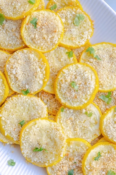 overhead platter of baked squash