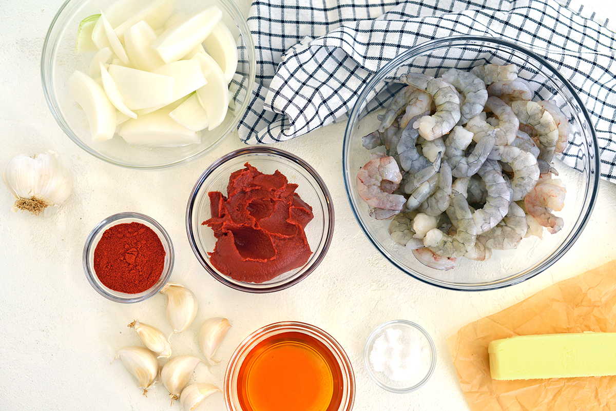 ingredients for beer buttered shrimp 