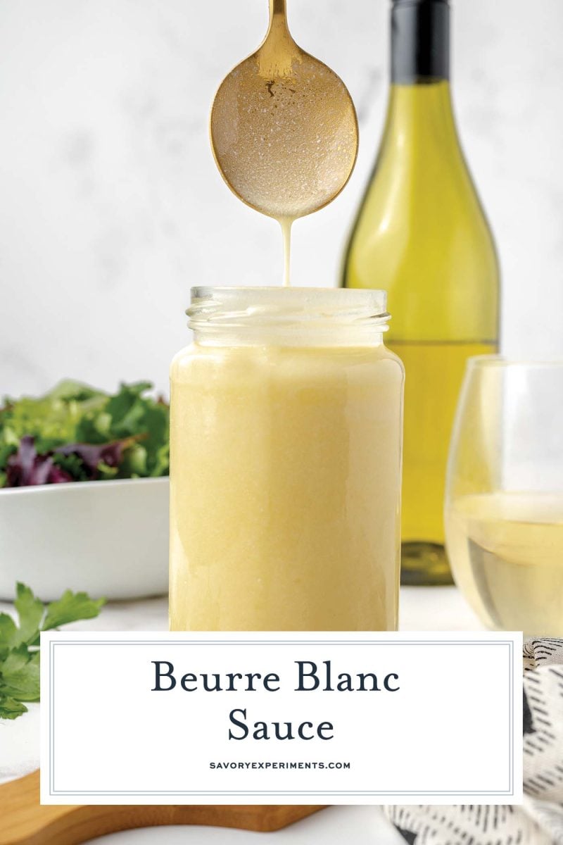 spoon dripping beurre blanc sauce 