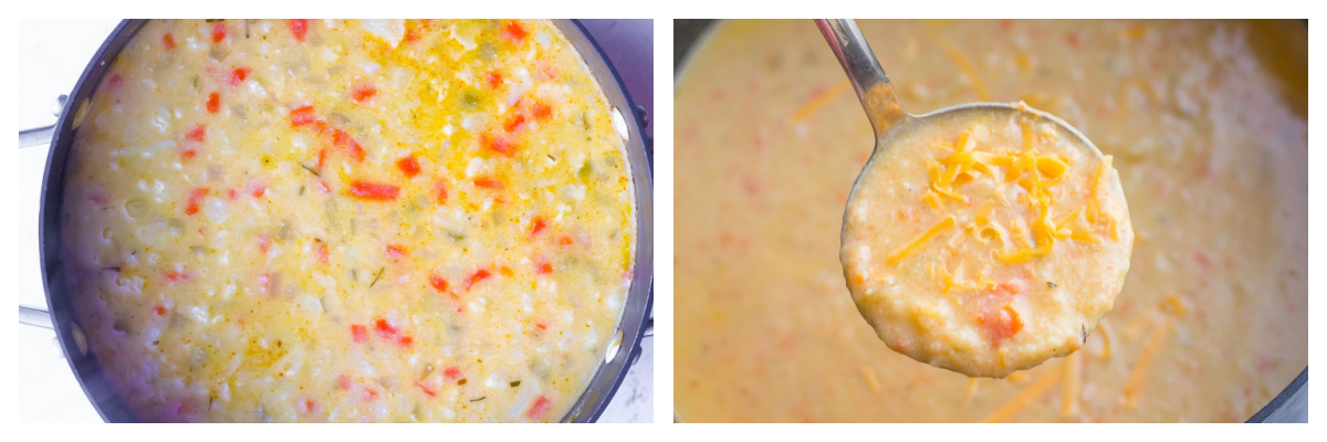 step-by-step images of how to make cauliflower soup 