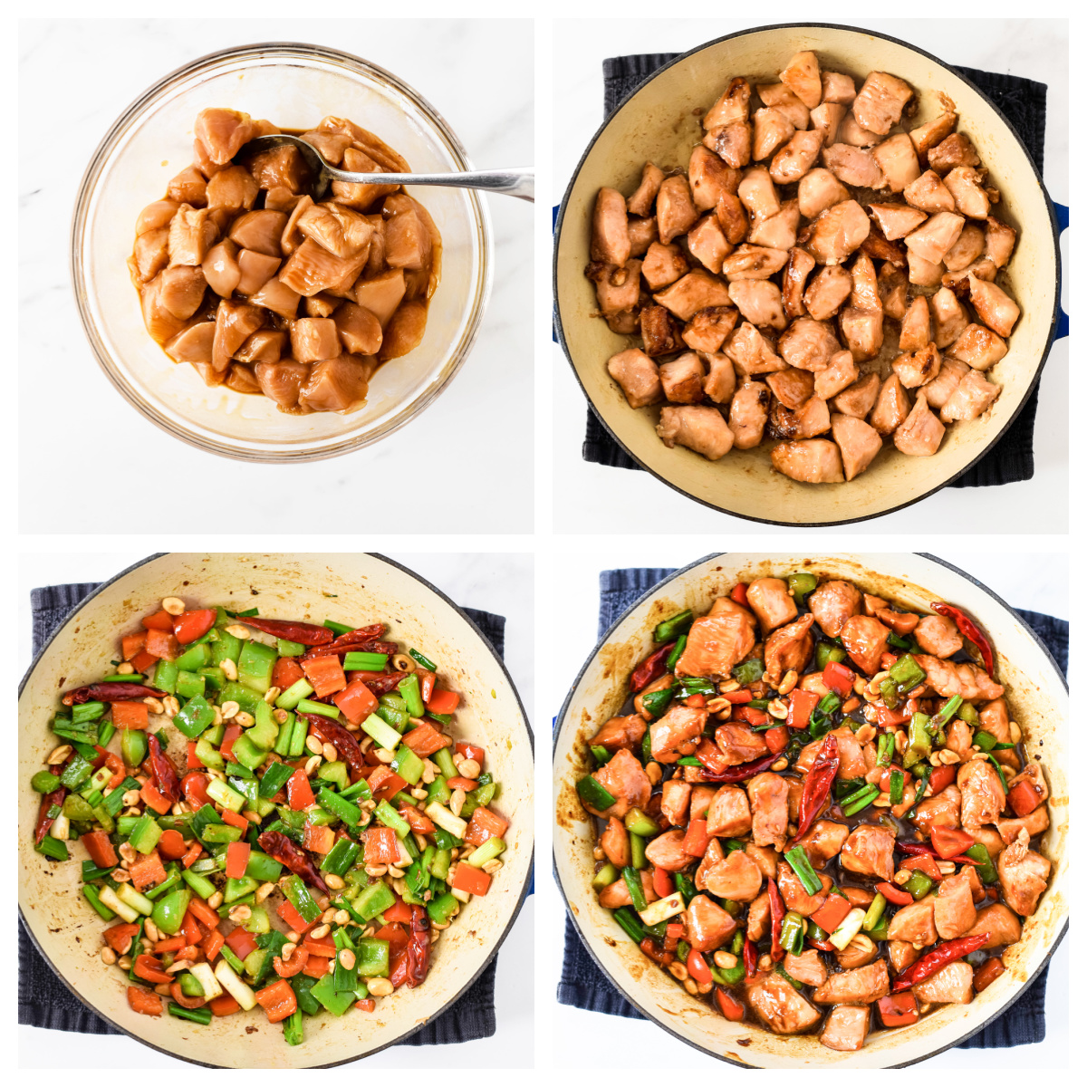 step-by-step photos of how to make kung pao chicken 