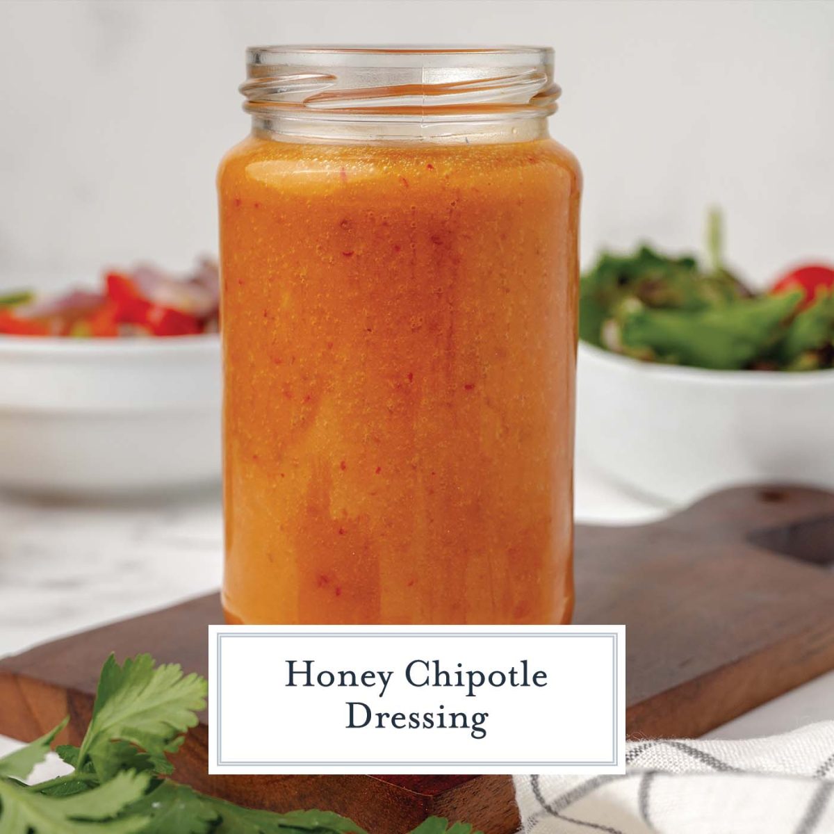 glass jar of homemade salad dressing