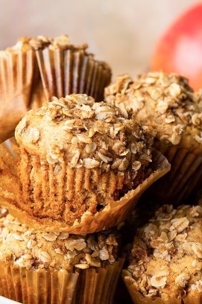 bowl of applesauce muffins