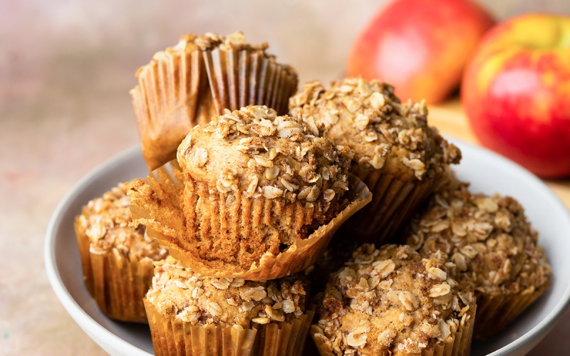 bowl of applesauce muffins