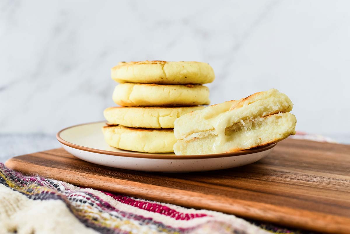 stack of arepas ready to be eaten 