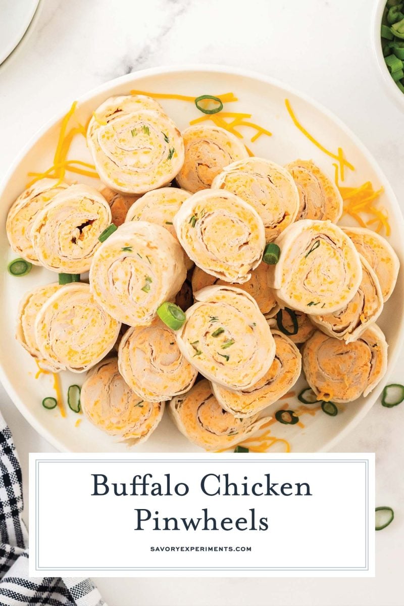 overhead platter of tortilla roll ups 