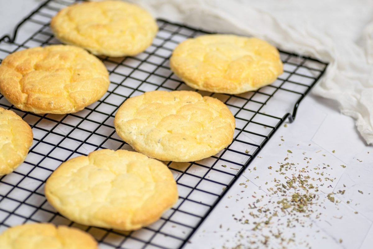 cloud bread on cooling rack