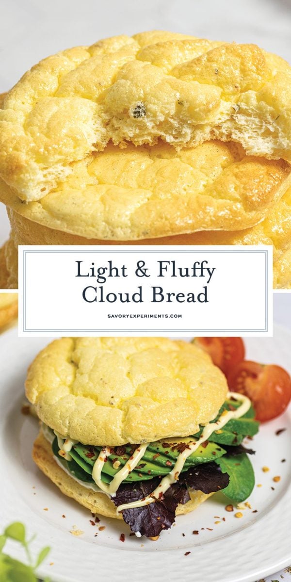 collage of cloud bread for Pinterest 
