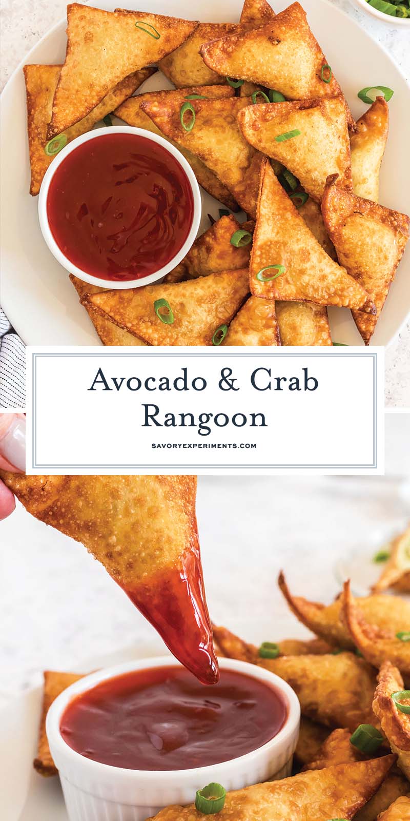 Avocado and Crab Rangoons (Fried, Air Fryer & Baked)