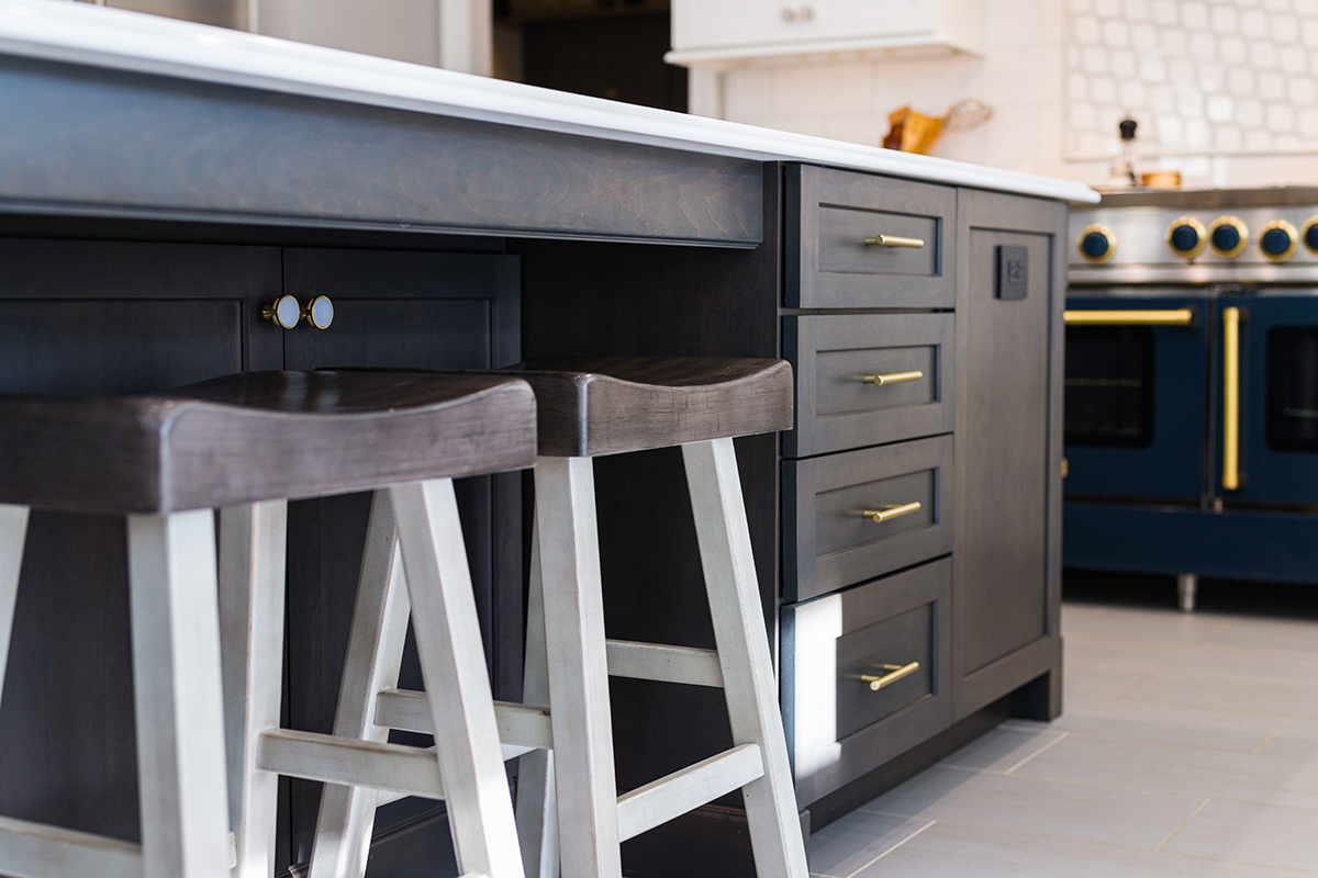 under island cabinets in grey 