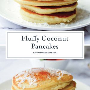 collage of coconut pancakes for pinterest