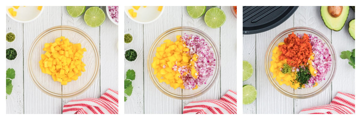 step-by-step images of how to make mango salsa 