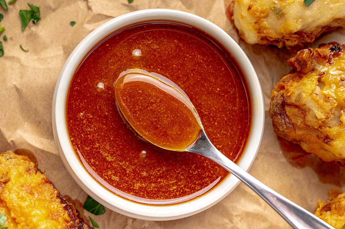 bowl of nashville hot sauce in a bowl