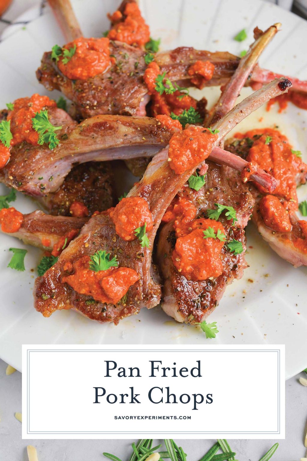 Pan Fried Lamb Chops (with Smoky Romesco Sauce)