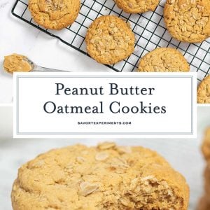 collage of peanut butter oatmeal cookies for pinterest