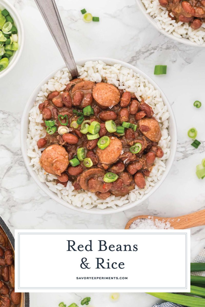 bowls of creole food and green onions 