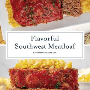 collage of southwest meatloaf for pinterest