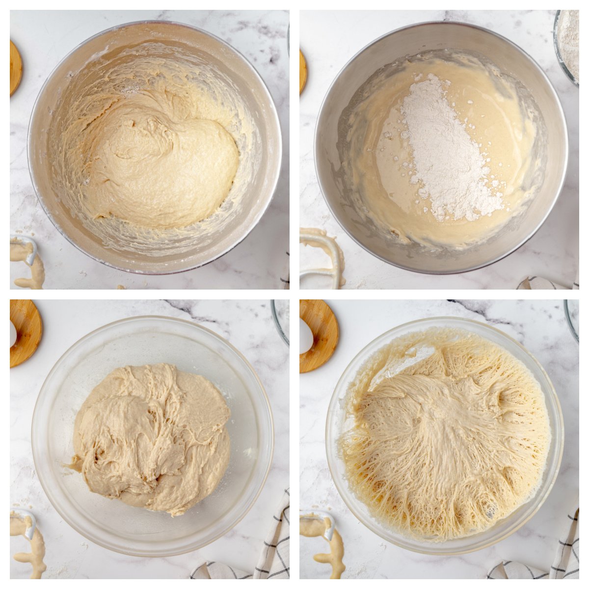 step-by-step images of how to make yeast bread dough 