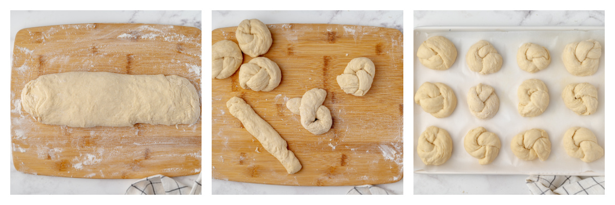 how to tie garlic knot bread 