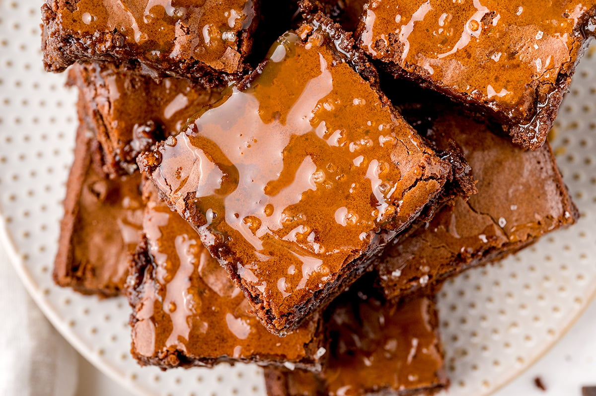 brownies on a serving plate 