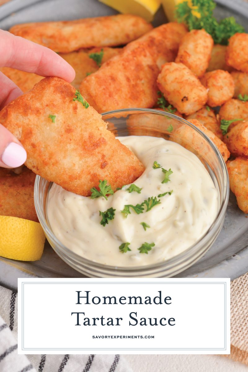 close up of tartar sauce for pinterest