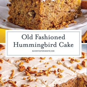 collage images of hummingbird cake recipe for pinterest
