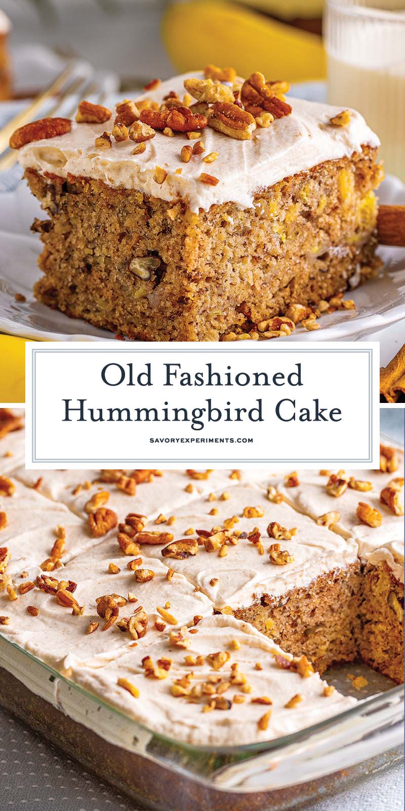 collage images of hummingbird cake recipe for pinterest 