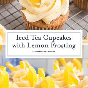 collage of iced tea cupcakes for pinterest