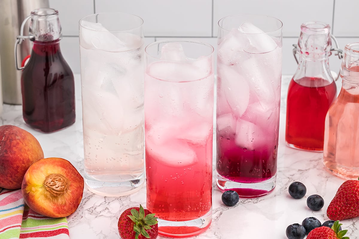 three glasses of a refreshing summer drink  