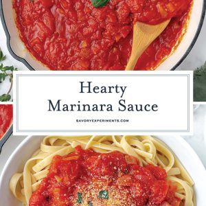 collage of homemade marinara sauce for pinterest