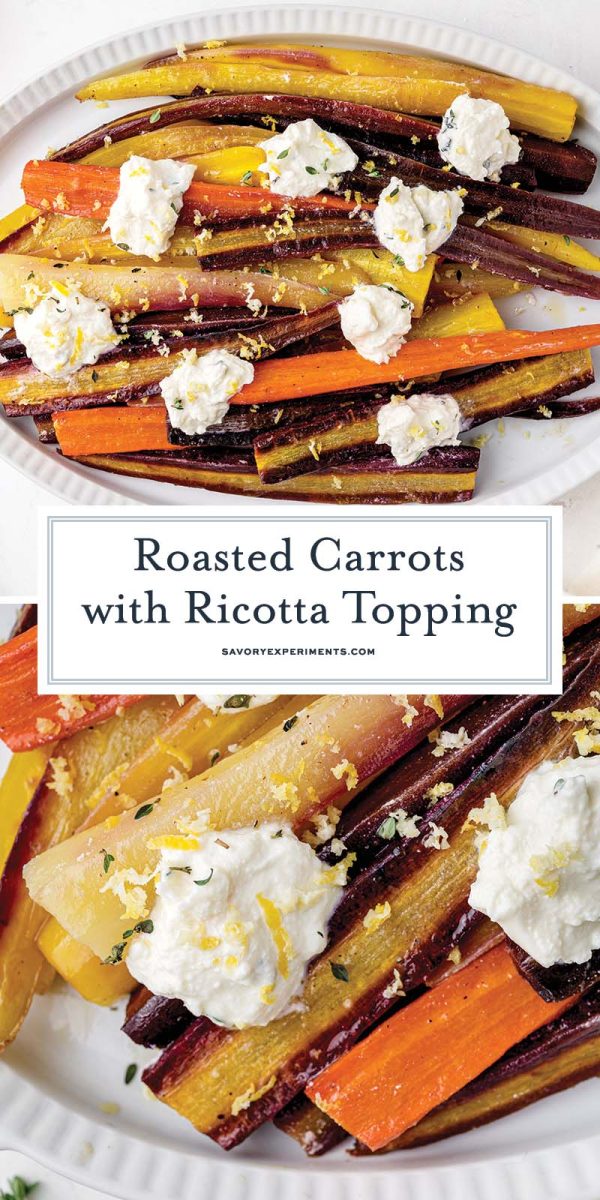 collage of oven roasted carrots for pinterest