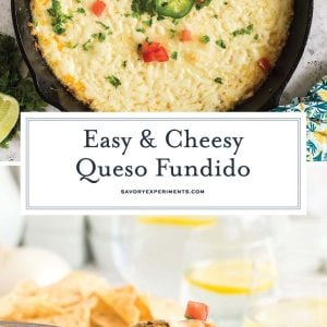 collage of queso fundido for pinterest