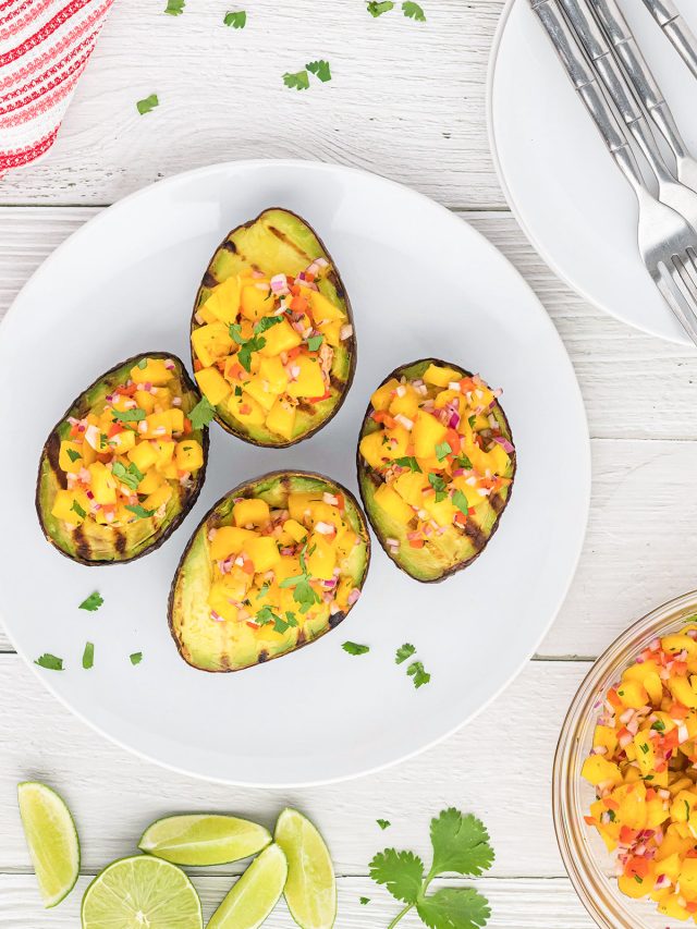 Grilled Avocado with Mango Chicken