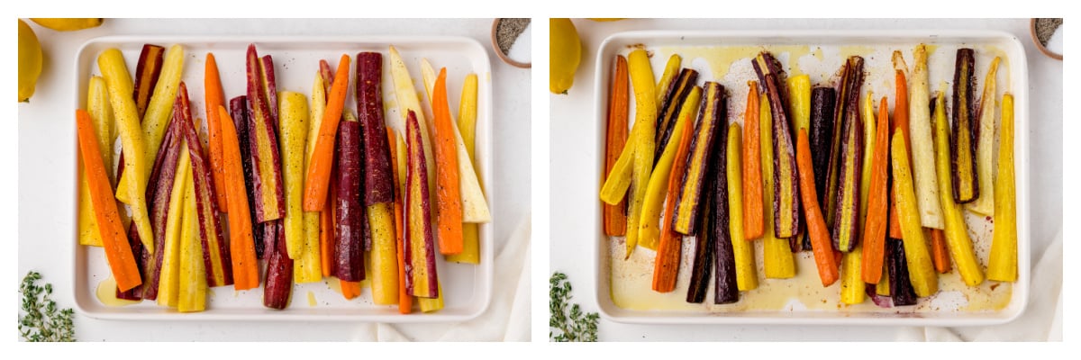 step-by-step images showing how to roast carrots 