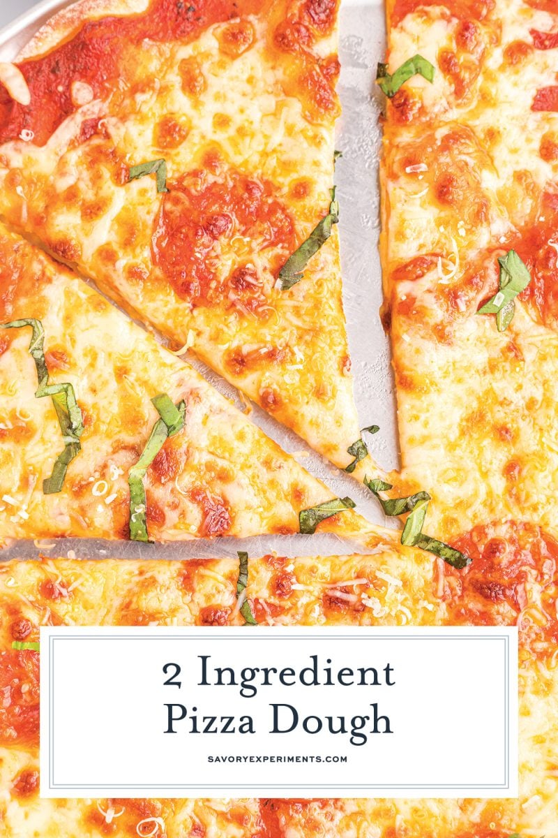 close up of sliced pizza with text overlay for pinterest