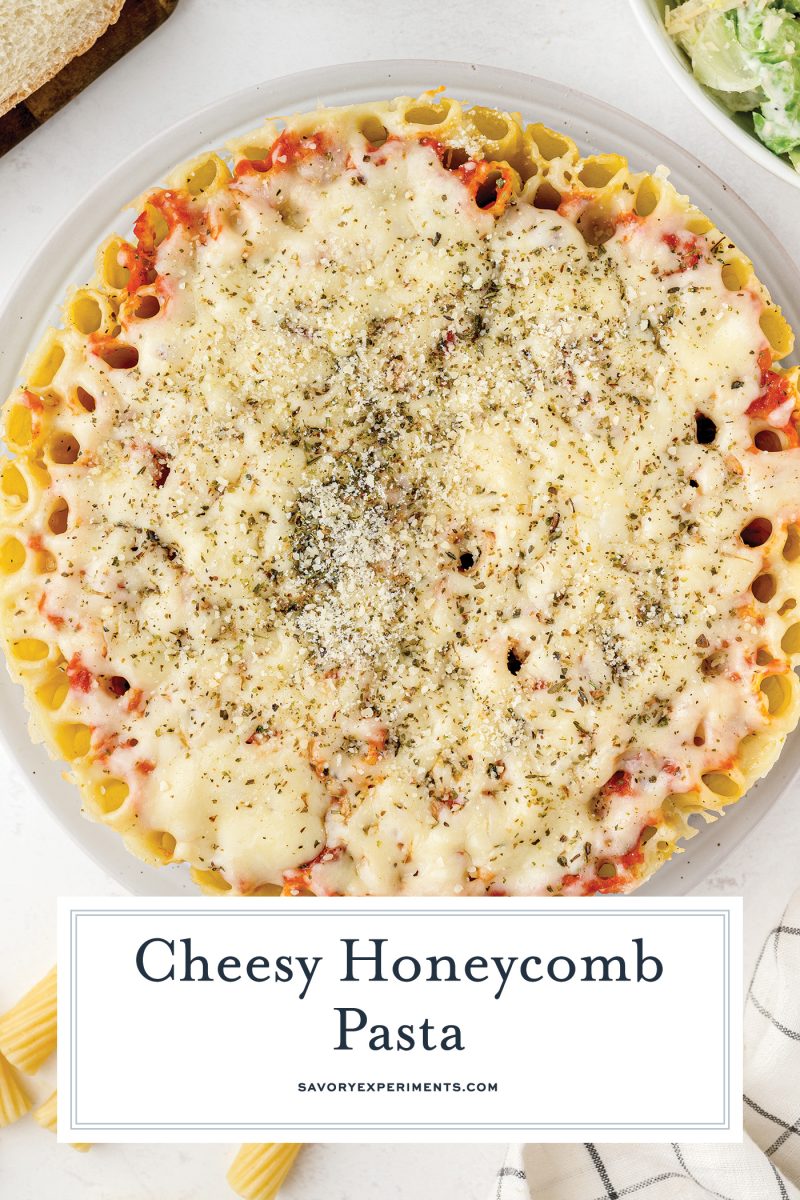 cheesy honeycomb pasta recipe for pinterest